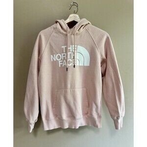 The North Face Hoodie Women's Medium Salmon Pink Sweater Lounge Pullover Logo‎